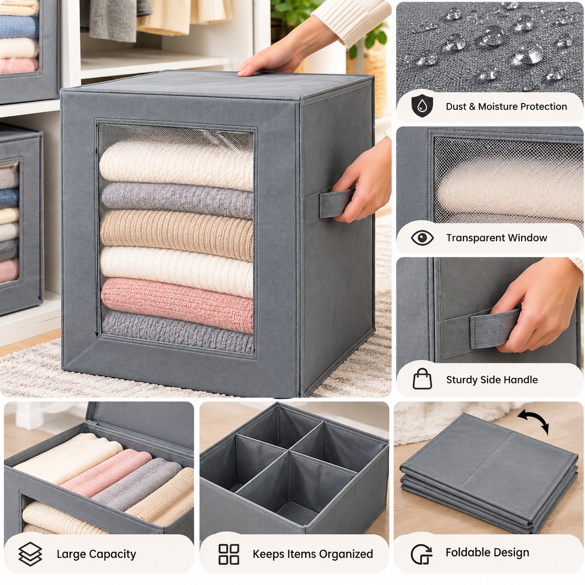 Stackable Storage Organizer with Lid