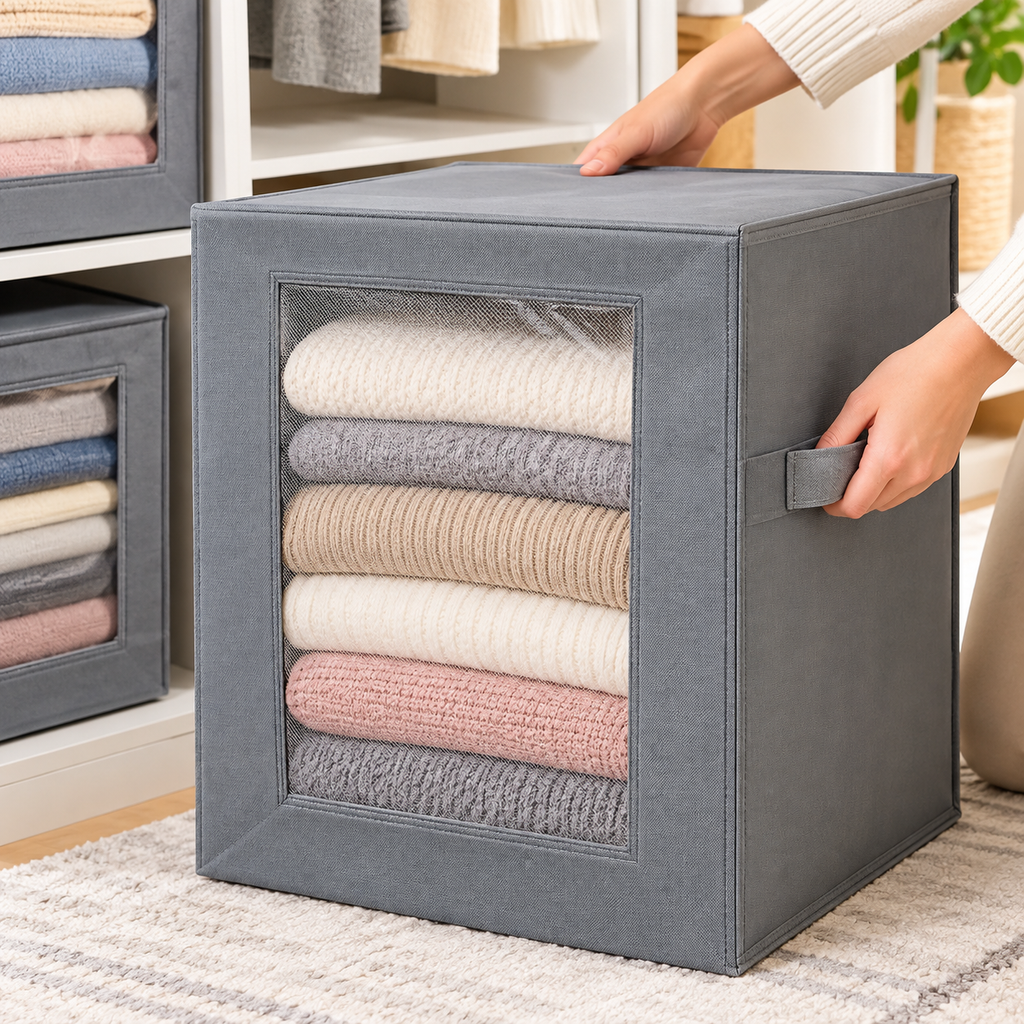 Stackable storage organizer with lid