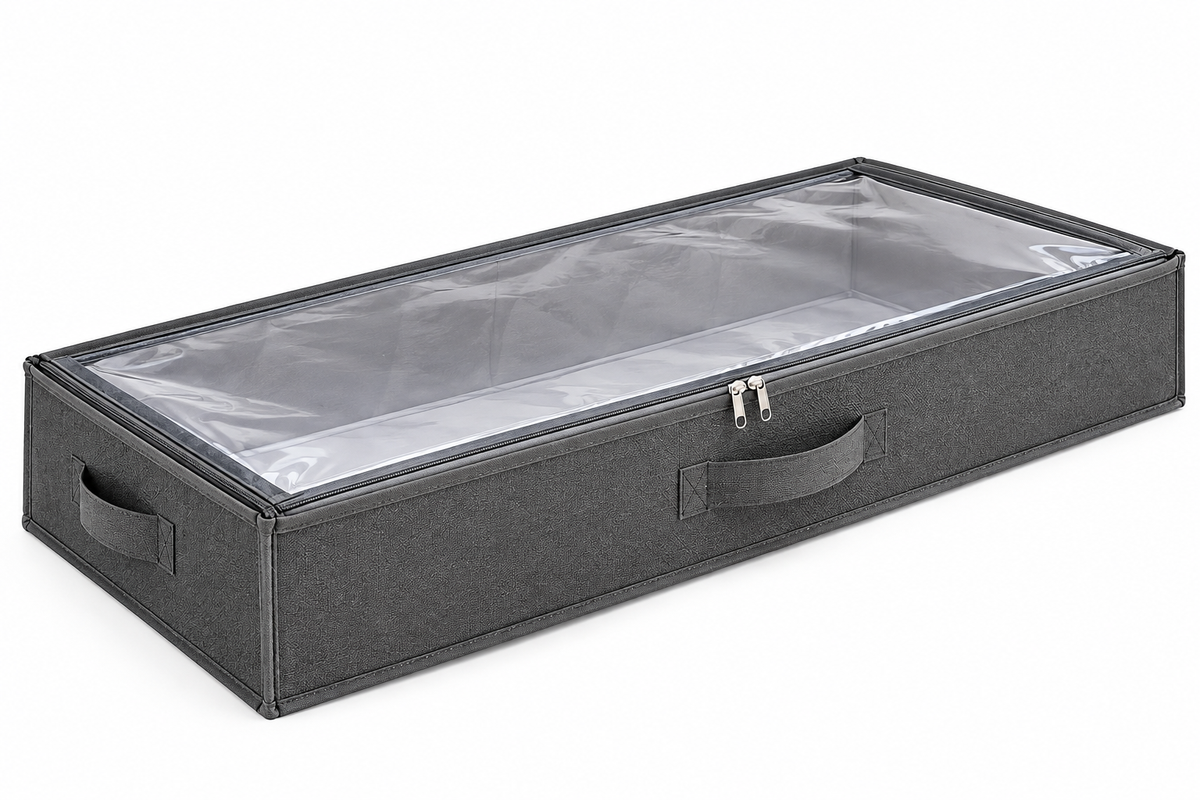 Foldable storage box with window