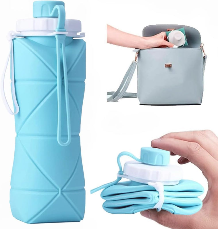 Foldable silicone water bottle