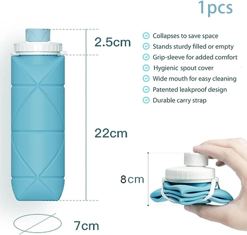 Foldable Silicone Water Bottle 600ml