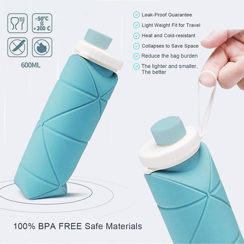 Foldable Silicone Water Bottle 600ml