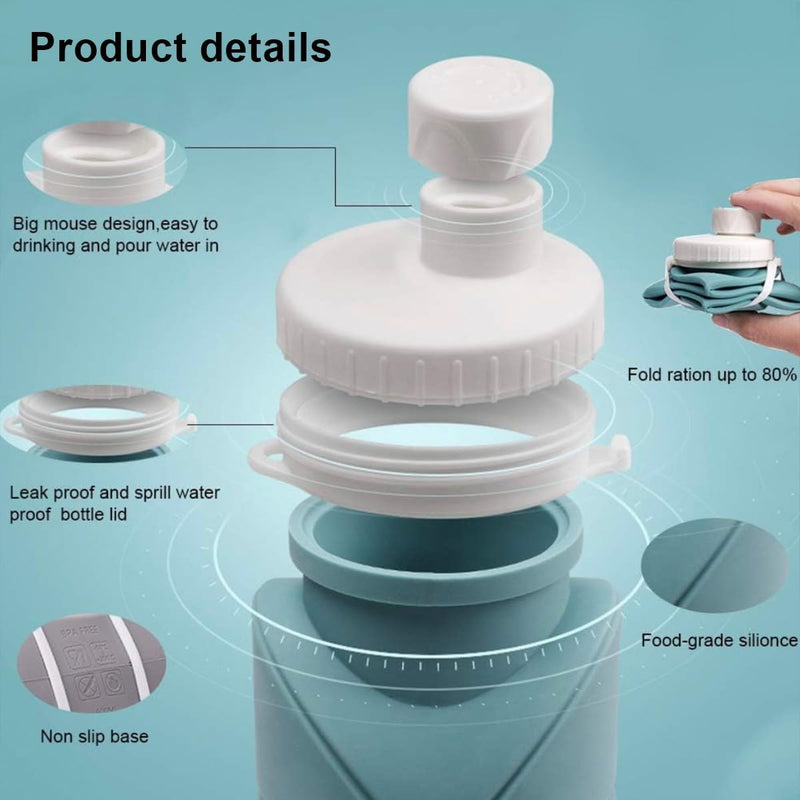 Foldable Silicone Water Bottle 600ml