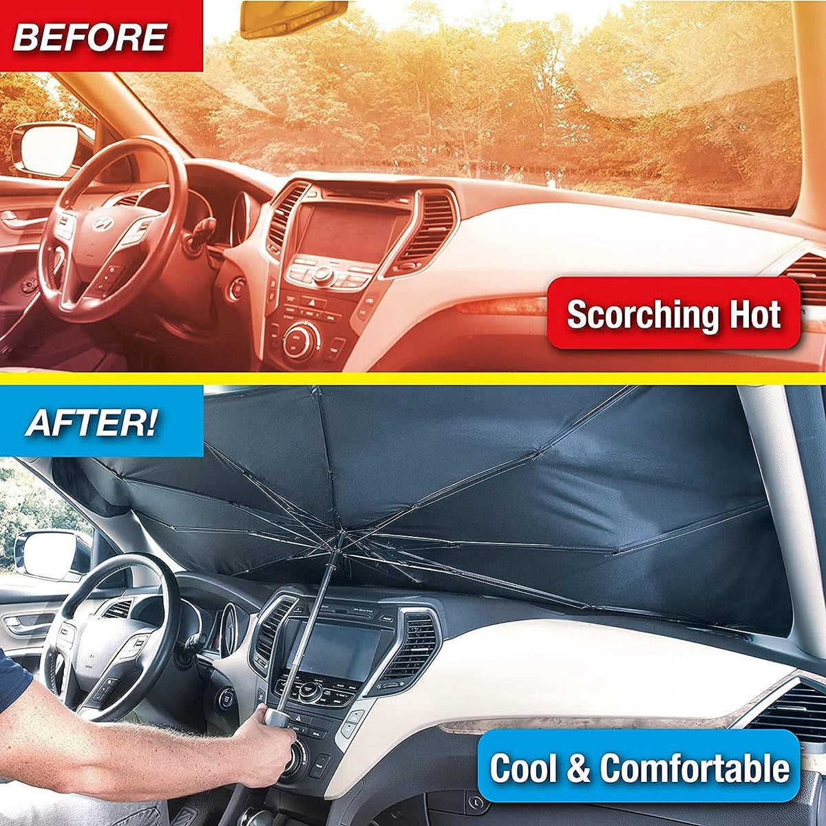 Windshield sunshade umbrella